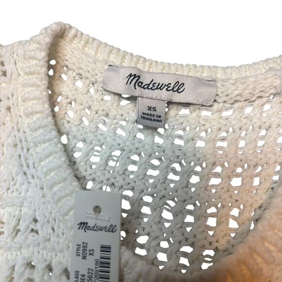Madewell Ivory Crochet Knit Sweater Tank Top XS NWT Summer Layering - Picture 7 of 9